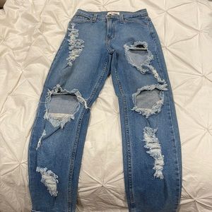 Blue ripped jeans